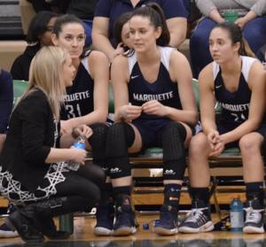 Enjoying the new view: Joseph won two state titles as a Marquette player, now she's helping the latest Blazers' run as a coach
